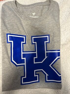 Fanatics Gray Tee with Bold Blue UK Logo